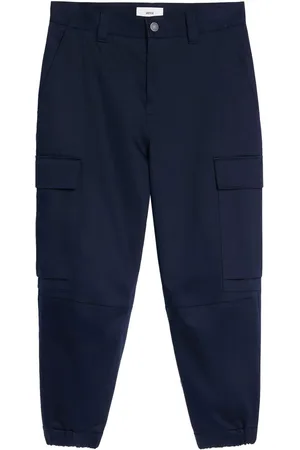 Blue Utility Denim Cargo Pants