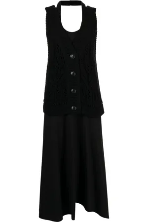 GOEN.J Crochet-panel layered dress
