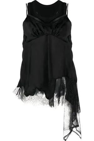 GOEN.J Lace-trimmed double-layer camisole
