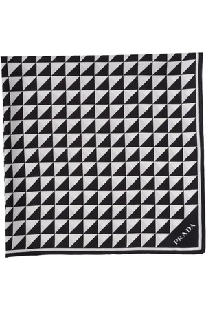 Prada Triangle-logo silk scarf