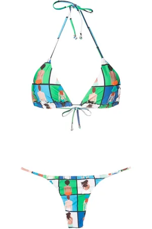 AMIR SLAMA Graphic-print two-piece bikini set