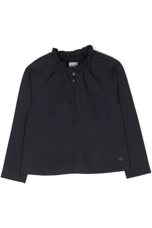Il gufo Ruched long-sleeved cotton jacket
