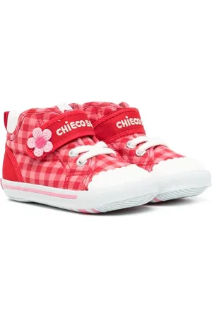 Miki House Checked touch-strap sneakers