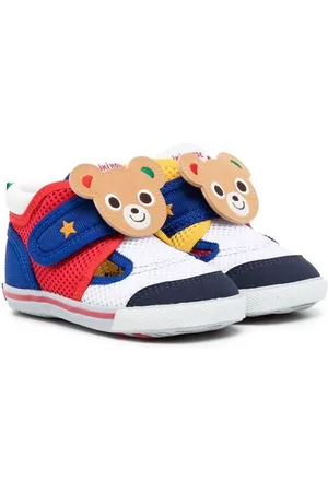 Miki House Teddy embellished touch-strap sneakers