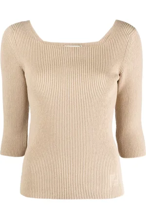 Fendi Ribbed-knit cotton-blend top