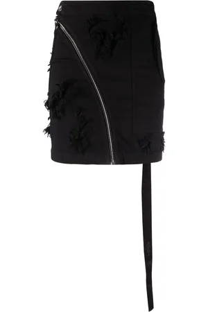 Rick Owens Zip-detail frayed skirt