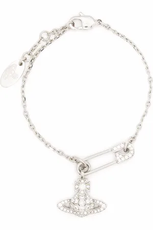 Vivienne Westwood Crystal-embellished Orb-safety pin bracelet