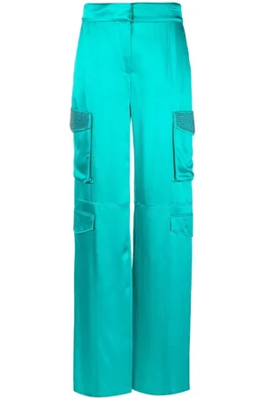 GENNY Satin multi-pocket cargo pants