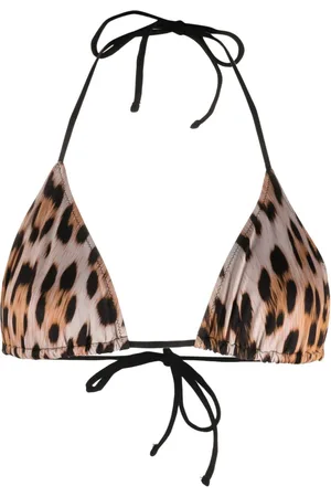 Roberto Cavalli Leopard-print bikini top