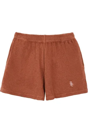 Sporty & Rich Logo-embroidered towelling-finish shorts