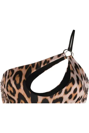 Roberto Cavalli Leopard-print bikini top