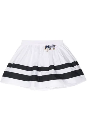 MONNALISA Striped charm-detail skirt