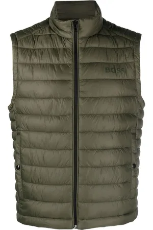 HUGO BOSS Tonal logo-print quilted gilet