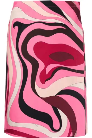 Puccini Marmo-print cotton wrap skirt