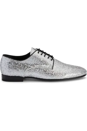 Giuseppe Zanotti Metallic-effect lace-up leather loafers