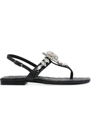 Philipp Plein Crystal-skull leather sandals