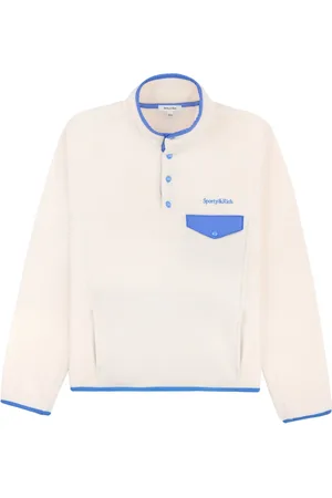 Sporty & Rich Serif logo-embroidered polar sweatshirt