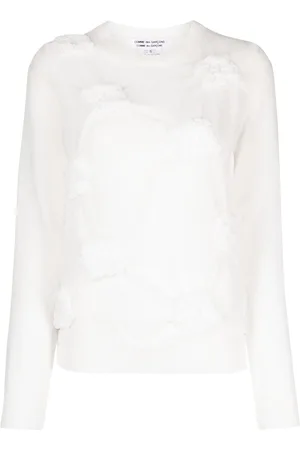 Comme des Garçons Round-neck glitter knitted top