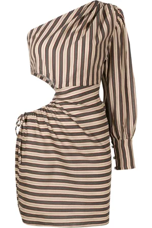 AMIR SLAMA One-shoulder striped dress