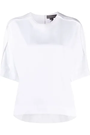 LORENA ANTONIAZZI Pleat-detail short-sleeved blouse