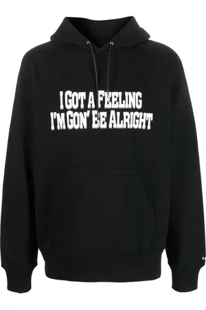 SACAI Slogan-print cotton hoodie