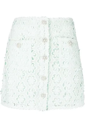 Self-Portrait Daisy lace-detail miniskirt