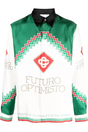Casablanca Men Long Sleeve - Futuro Optimisto silk shirt
