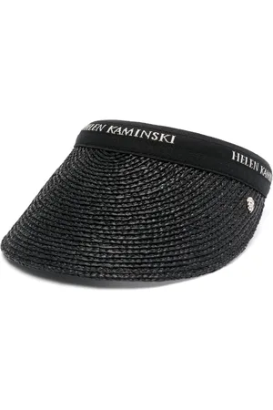 HELEN Logo-jacquard raffia visor