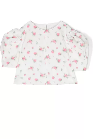 PHILOSOPHY DI LORENZO SERAFINI Girls Shirts - Floral print puff-sleeve blouse