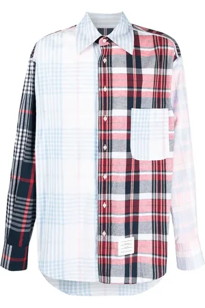 Thom Browne Plaid-check long-sleeve shirt