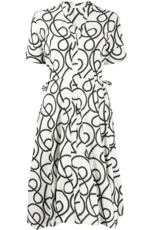 JNBY Abstract-print pleated midi dress