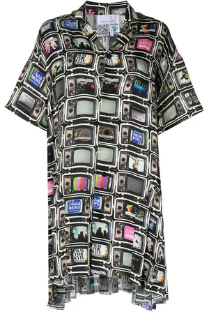 Natasha Zinko TV-print silk-blend shirtdress