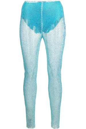 GIUSEPPE DI MORABITO Metallic fishnet leggings