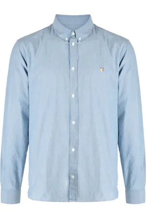Maison Kitsuné Embroidered-logo cotton shirt