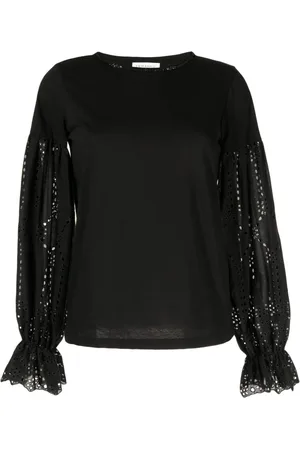Ermanno Firenze Lace-detail blouse