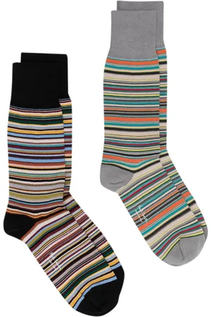 Paul Smith Two-pack striped cotton socks