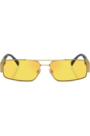 VERSACE Logo-plaque rectangular-frame sunglasses