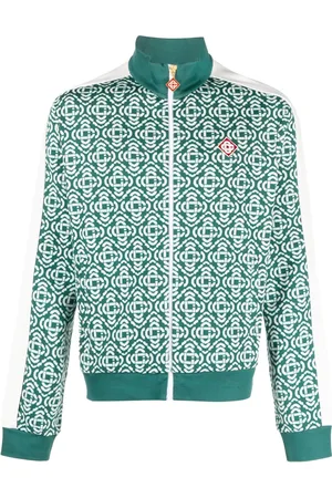 CASABLANCA Monogram-jacquard Track Jacket in Green for Men