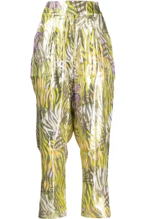 HAYLEY MENZIES Metallic print cropped tapered trousers