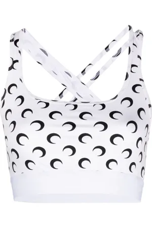 Marine Serre Crescent Moon-print crop top