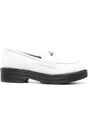 Moschino Contrasting-sole logo plaque loafers