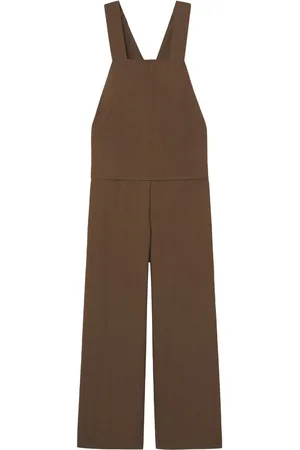 Simmi knitted ribbed contour jumpsuit in chocolate brown