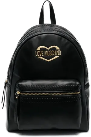 Moschino Logo-plaque whipstitch-trim backpack