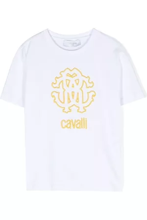 Roberto Cavalli Junior Monogram-patch T-shirt - Farfetch