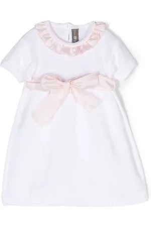 LITTLE BEAR Ruffle-collar knitted cotton dress