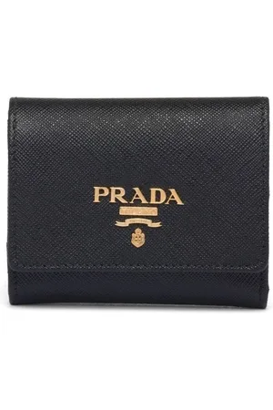 Prada - Women's Small Saffiano and Leather Wallet - Blue