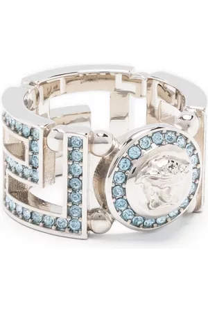 VERSACE Rings - Medusa Greca crystal-embellished ring