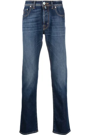 Stefan Cooke monogram-embroidered straight-leg Jeans - Farfetch