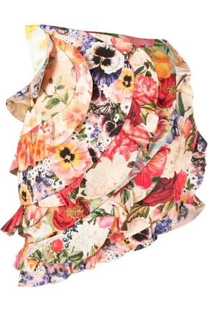ZIMMERMANN Spliced floral-print skirt