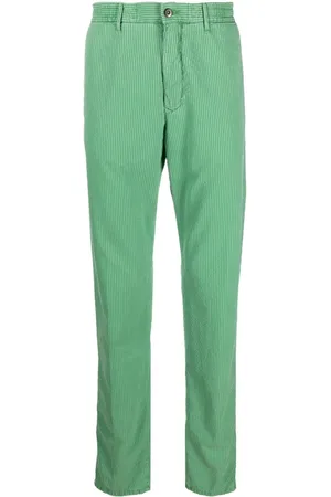 Incotex Cotton-lyocell blend pinstriped trousers